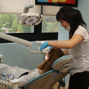 Relax and watch your favorite show while you get your teeth cleaned.